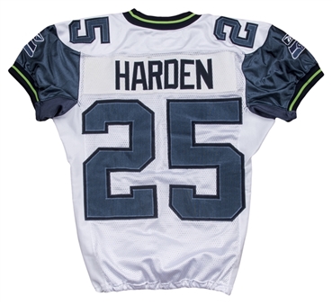2005 Michael Harden Game Used Seattle Seahawks White Jersey #25 